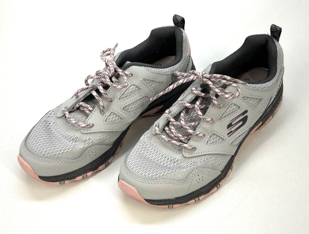Skechers Trail Wide Fit Memory Foam Lace Up Woman’s 7.5 Shoe Gray Pink